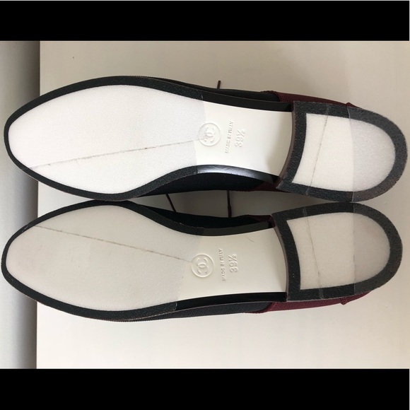 🔥SOLD🔥Chanel NIB Lace Up Oxford Burgundy/Black - Picture 7 of 8